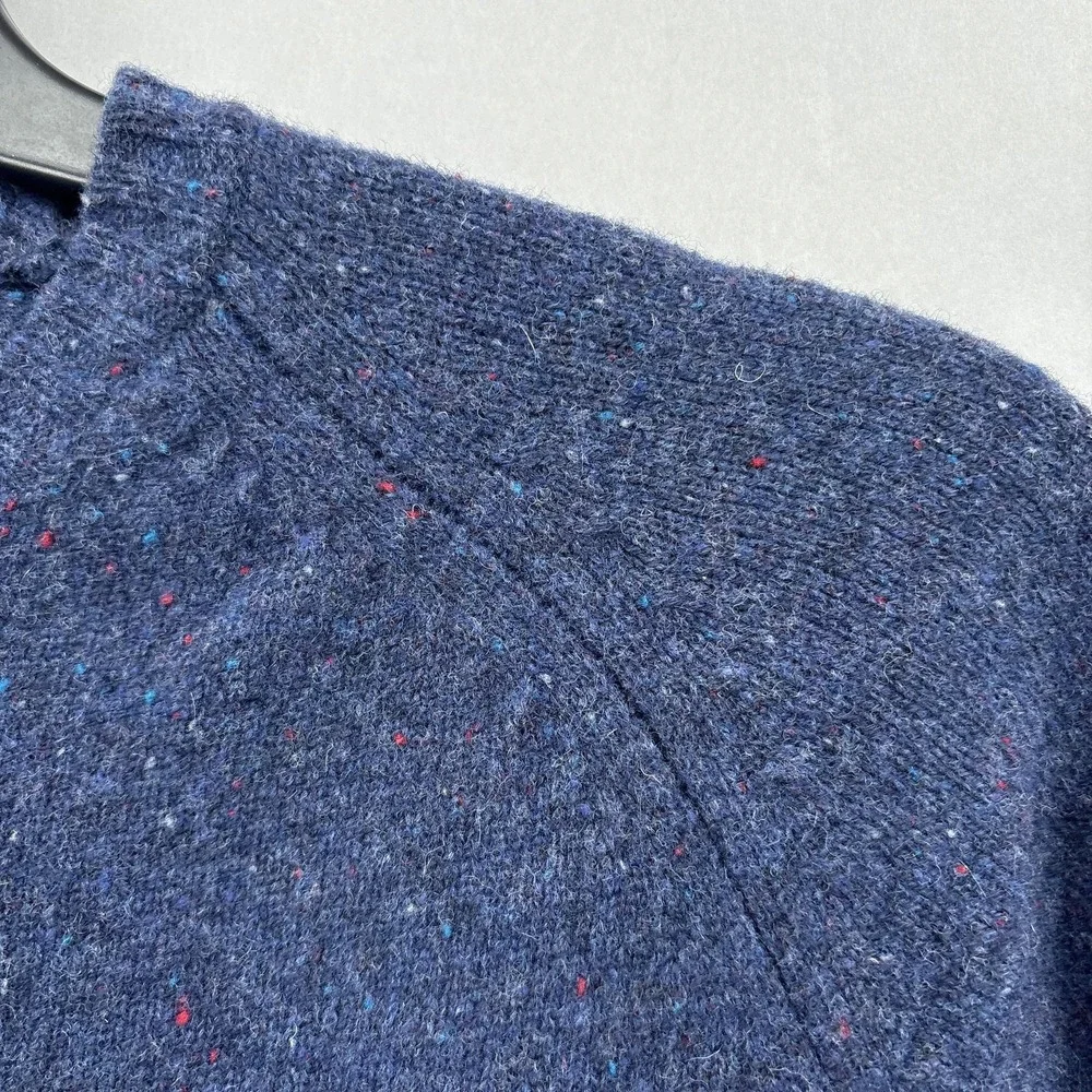 Wills Sweater Mens XL‎ Blue 100% Wool Crewneck Speckled Knit Pullover Raglan